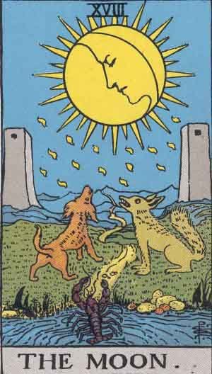 Tarot A Lua 18 Carta do Tarot - Arcano 18 A Lua