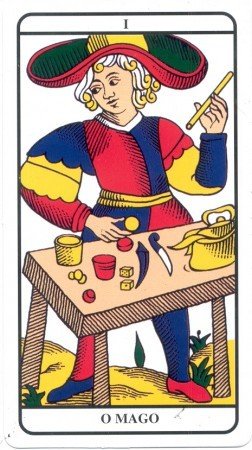 Tarot de Marselha - O Mago 1 Carta do Tarot de Marselha - O Mago, Arcano 1